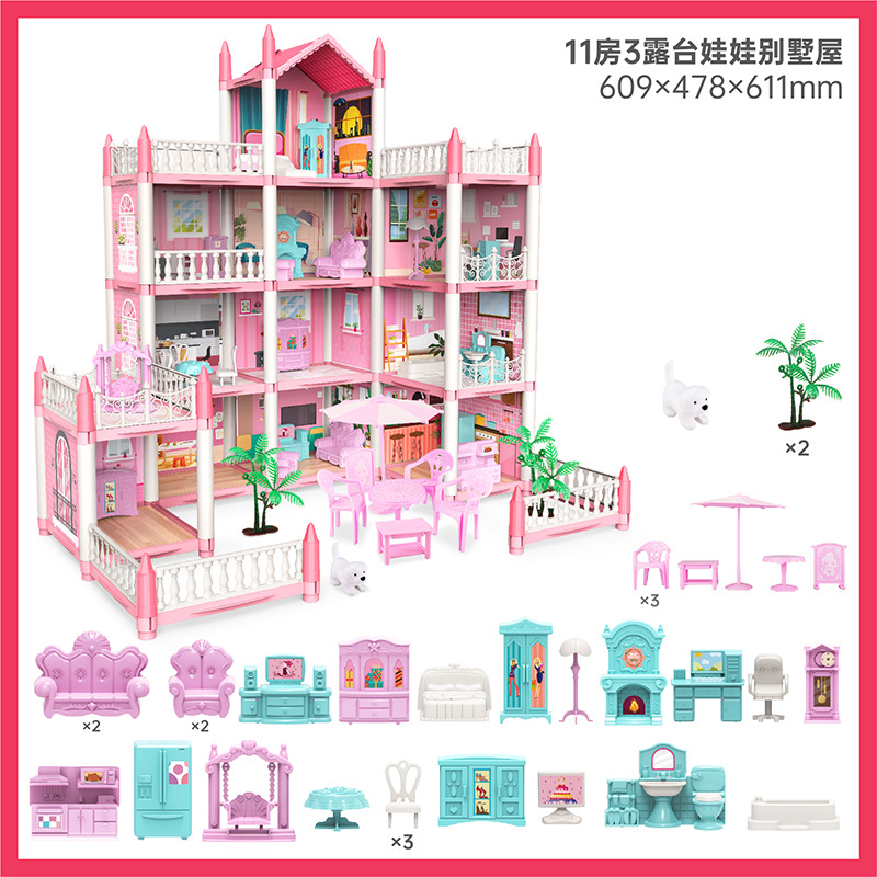 Picture of Cross-Border Assembled DIY House Castle Princess House Model Toy House Educational Doll House Girl Play House Set
