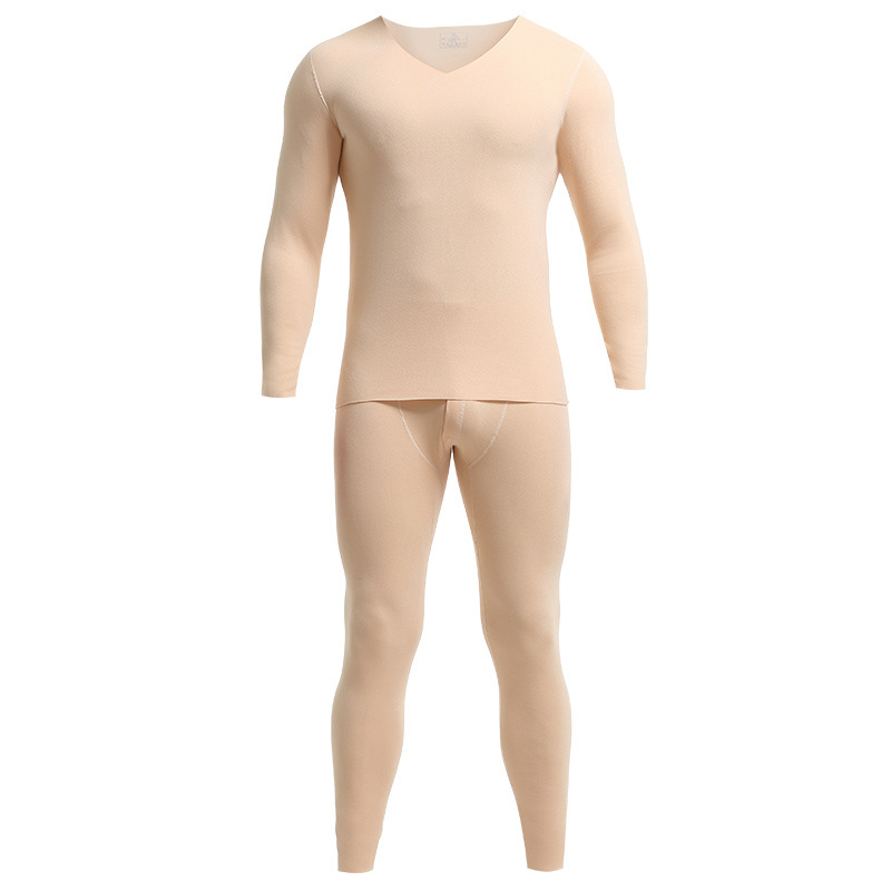 Picture of Men's Autumn Clothes and Pants suit fleece-lined Thickened Bottoming Shirt Slim-fit Seamless Cold-proof Thermal Underwear for Boys in Autumn and Winter
