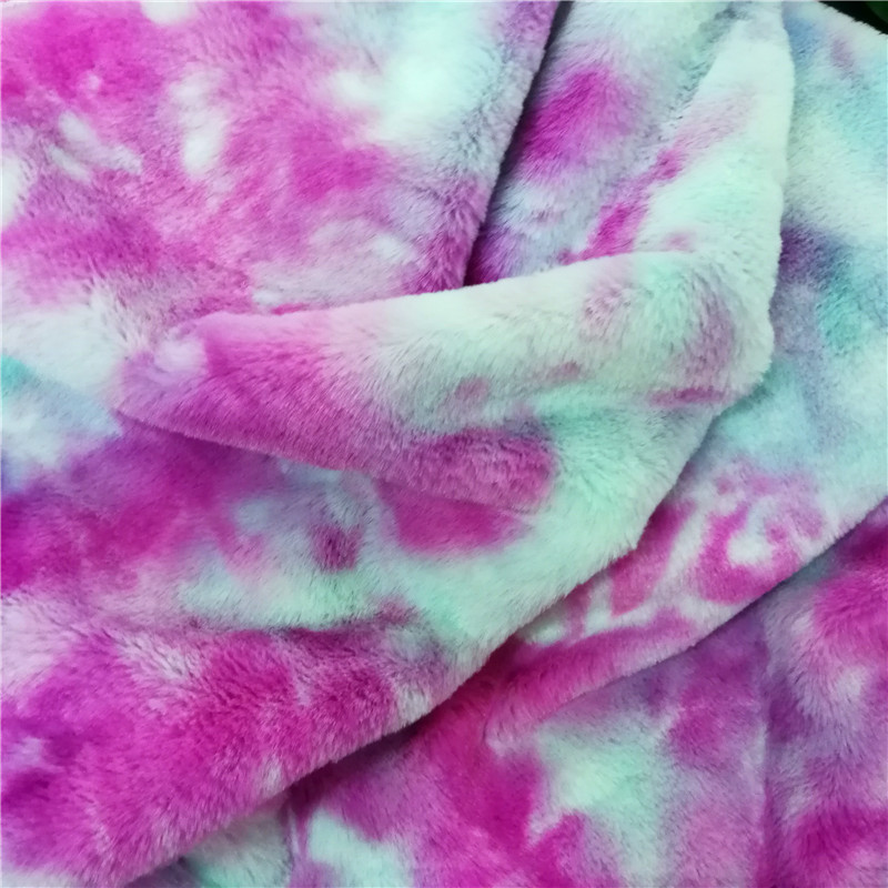 Rabbit Fur Tie-Dye Fabric Plush 10mm Plush Fabric DIY Craft Toy Doll Plush Fabric