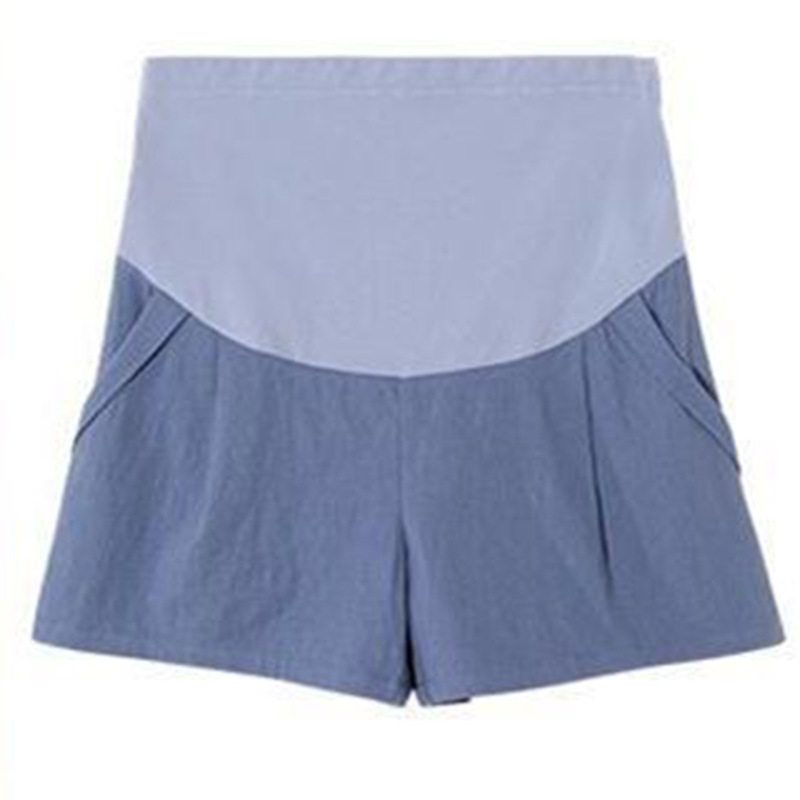 Picture of Pregnant Women's Pants Summer Wide-leg Pants Hemp Material Belly-supporting Shorts Outer Wear Casual Pants Small Home Pregnant Women Leggings