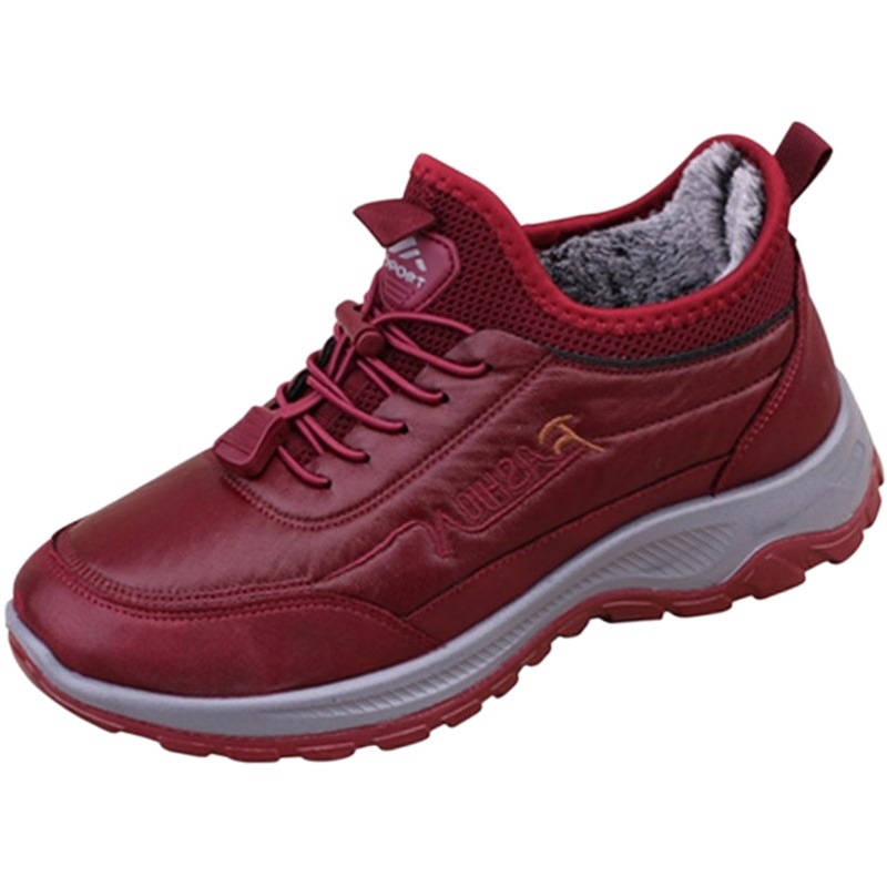 2025 New Winter Women's Cotton Shoes Fleece-Lined Warm Mother's Shoes Middle-Aged and Elderly Thick-Soled Non-Slip Waterproof Walking Shoes Snow Boots