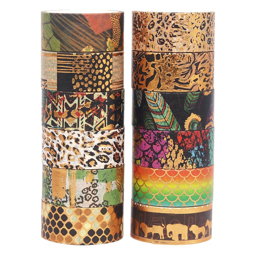 Amazon source animal bronzing and paper tape wilderness animal DIY hand account decorative tape cross-border wholesale
