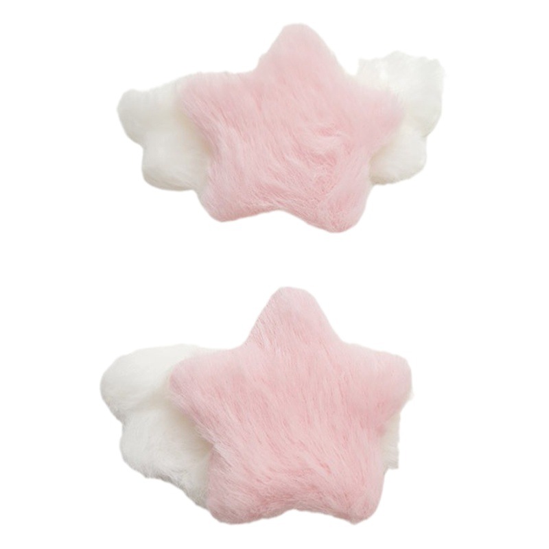 Autumn and winter style candy color plush star wings children's headwear accessories diy clothing bag scarf hat accessories
