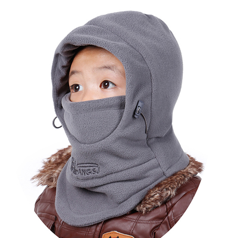 Picture of Hat Autumn and Winter Genuine Kidsren's Neck Scarf Hood Double-Layer Thickeneded Cold-Proof Warm Hat Kidsren Going to School Windproof Hood