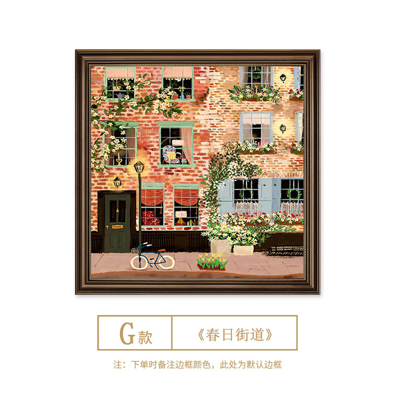 Picture of Winter Lights Hanging Painting Christmas Decorative Painting American Entrance Entrance Auschle Murals Bedroom Painting Restaurant High-level Oil Painting