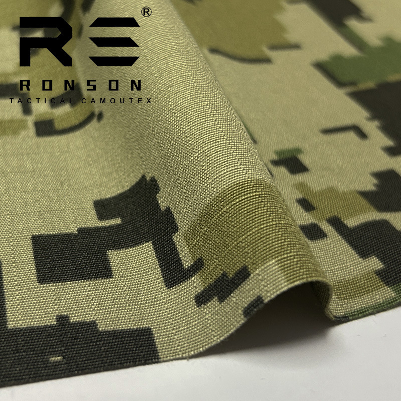 Picture of Rongsheng factory in stock digital electronic camouflage nylon cotton plat comfortable wear-resistant outdoor fabric