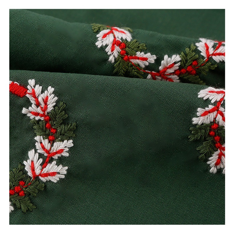 Christmas Fabric Decoration Gift Wine Bottle Bag Fabric Ramie Cotton Christmas Tablecloth Christmas Props Decorative Cloth Embroidery