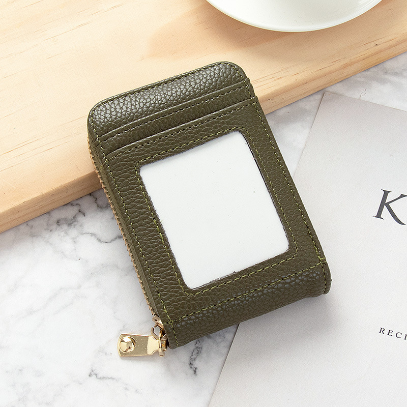 Picture of Card Bag Women's Korean-style New Anti-degaussing Solid Color Driver's License Mini Simple Multi-functional Compact Card Bag Card Cover for Women