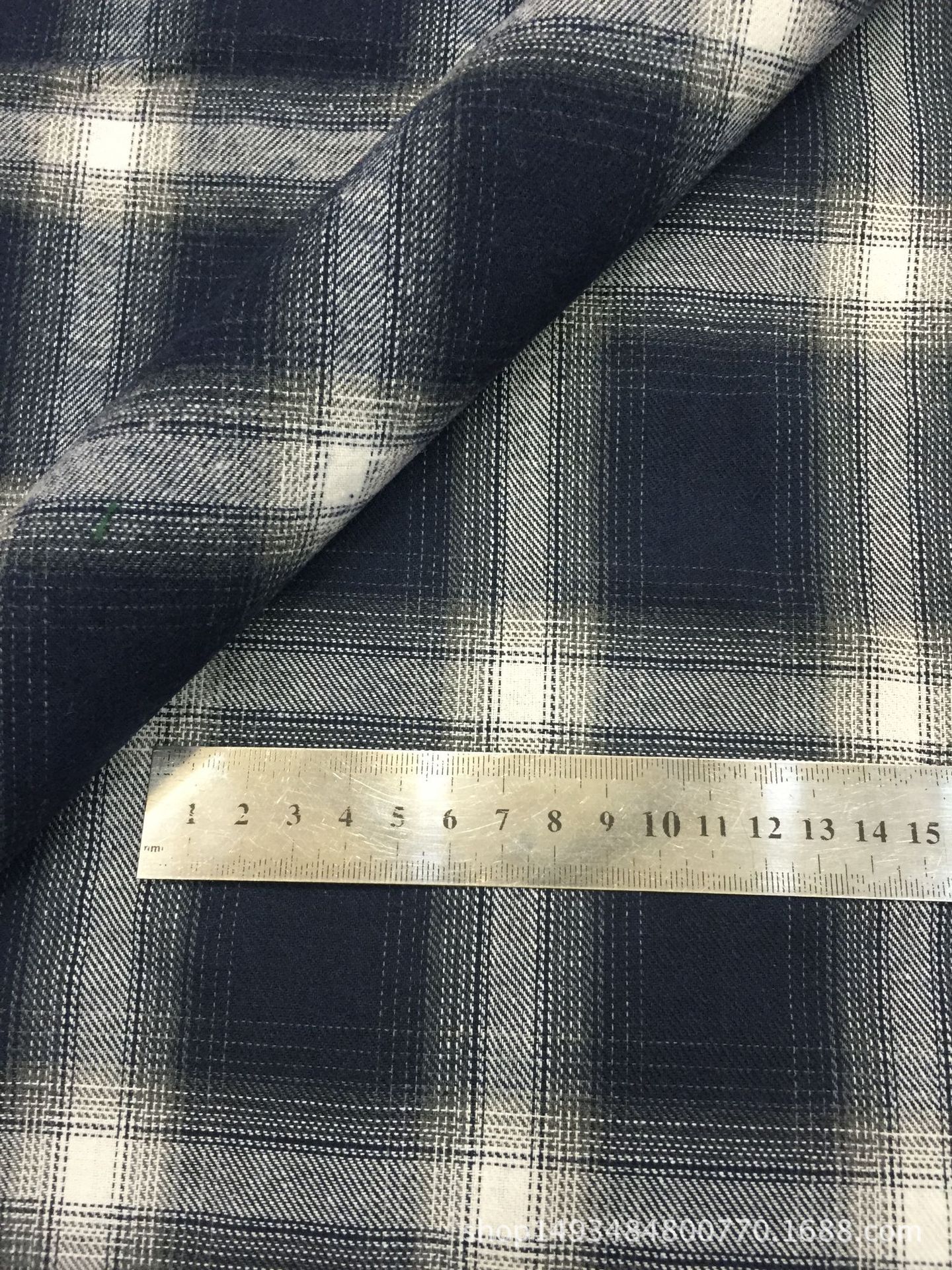 Picture of Autumn new twill sanding shirt fabric yarn-dyed plaid children's clothing men's shirt fabric