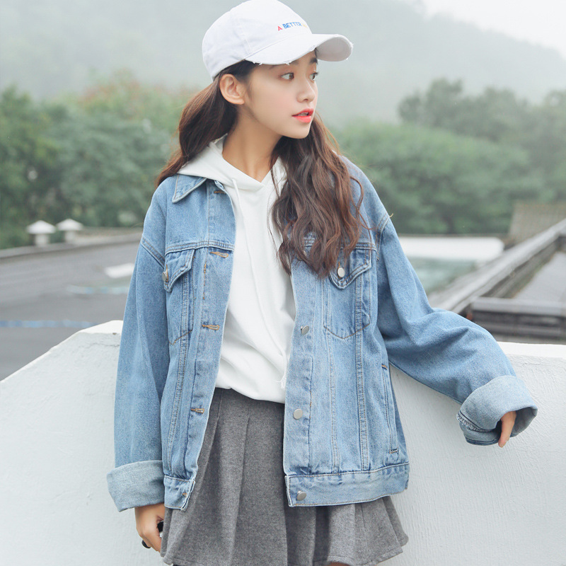 Amazon cross-border autumn and winter New versatile retro loose classic casual Denim coat women's jacket top