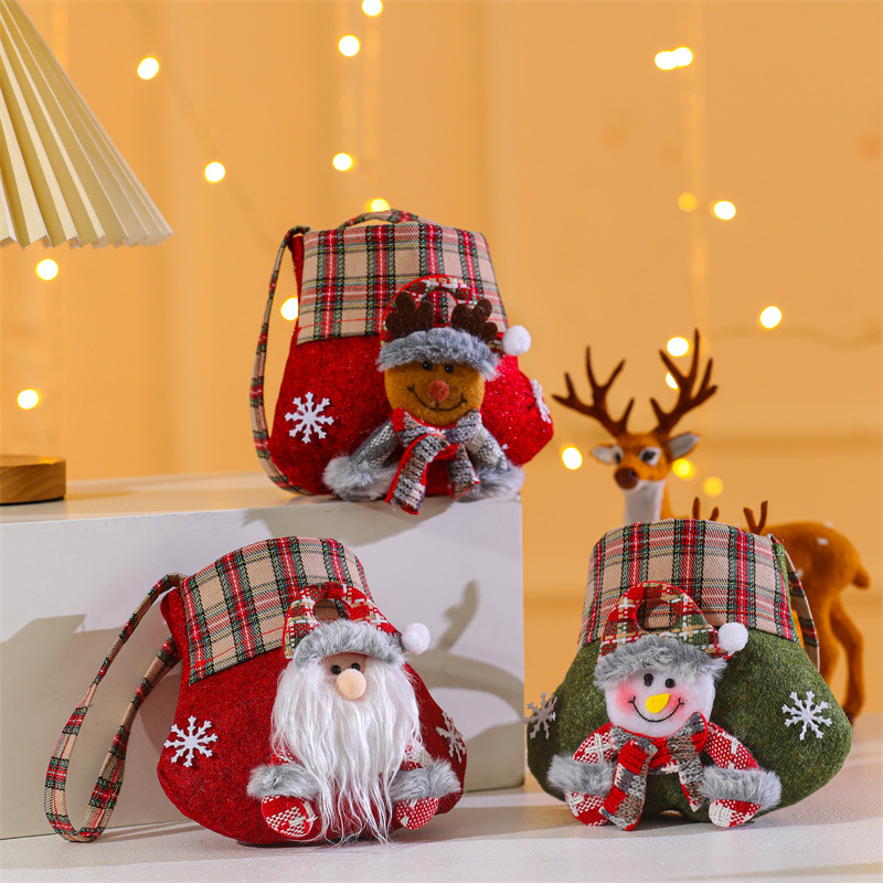 New Non-woven Cartoon Christmas Candy Bag Gift Bag Christmas Handbag Apple Bag Christmas Gift