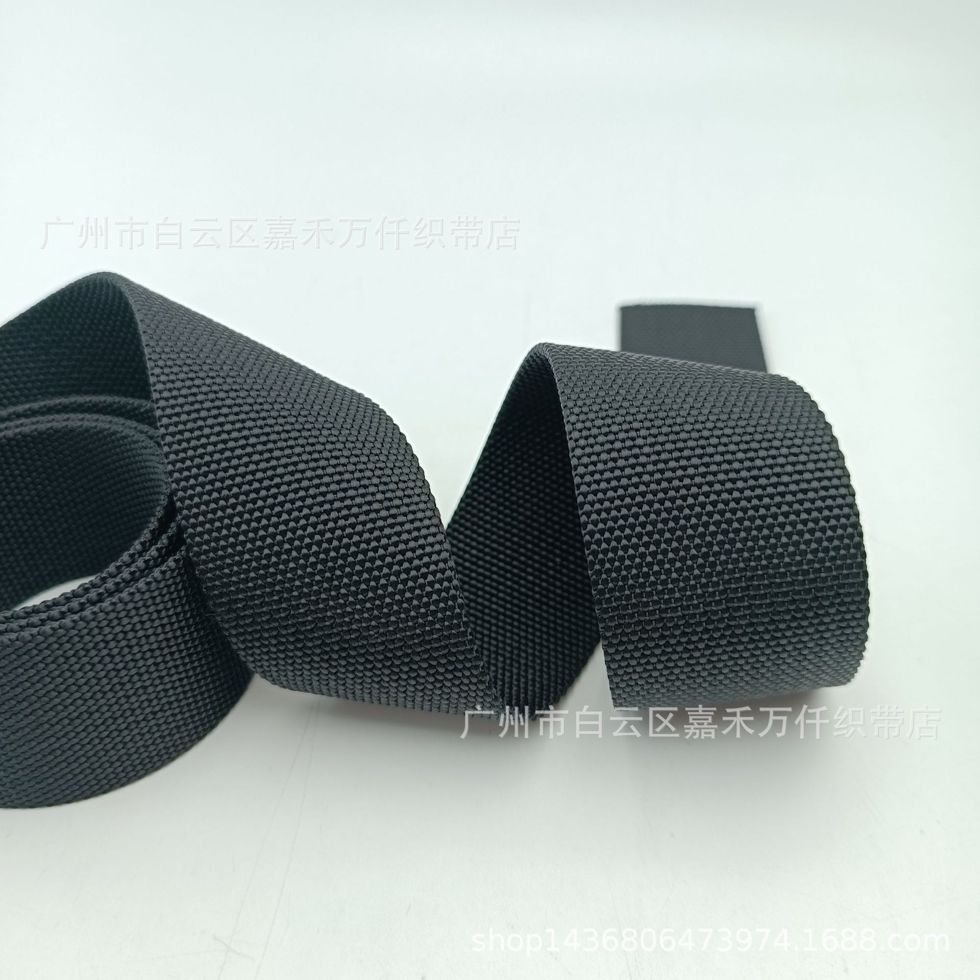3.8cm Black Nylon Thickened Beaded Ribbon 3.8cm Black True Nylon 1.8mm Thick High End Ribbon
