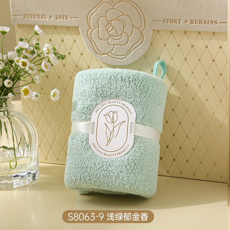 Picture of Hand gift towel can be hung hand gift towel coral fleece absorbent wedding gift wholesale