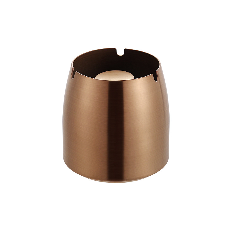 Picture of Ashtray Creative Gift Large Round Hotel Home Gold with Lid Heightened Stainless Steel Ashtray High-End
