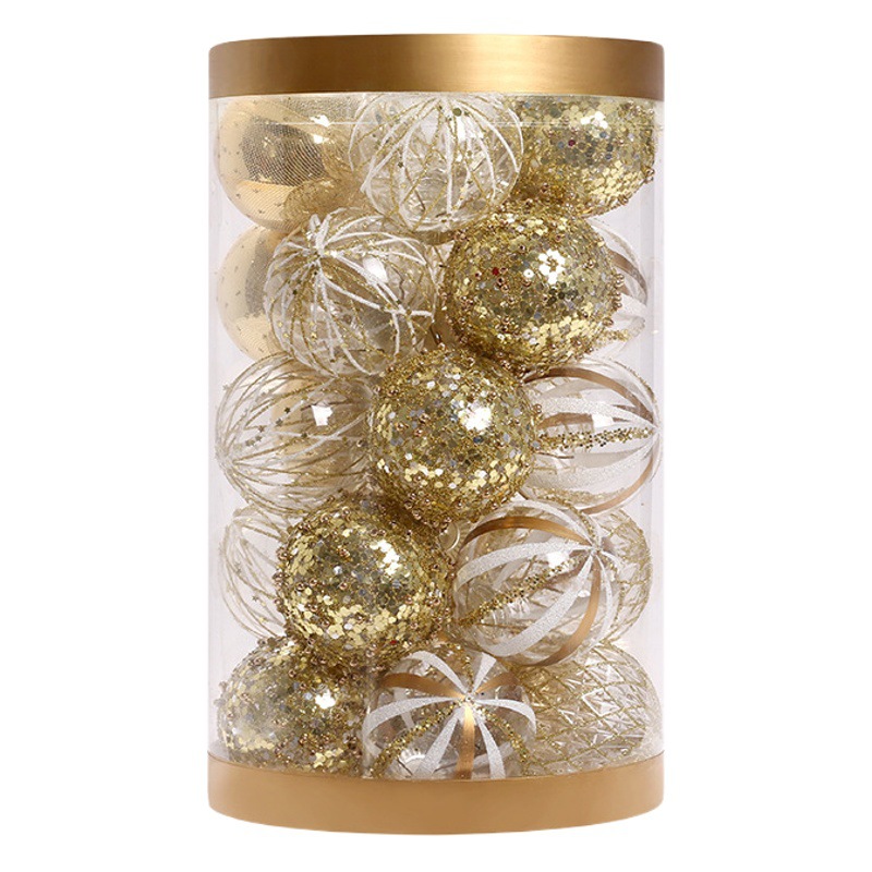 Cross-border New Christmas Decorations Platinum Boutique PET Painted Christmas Ball suit Christmas Tree Decorative Ball