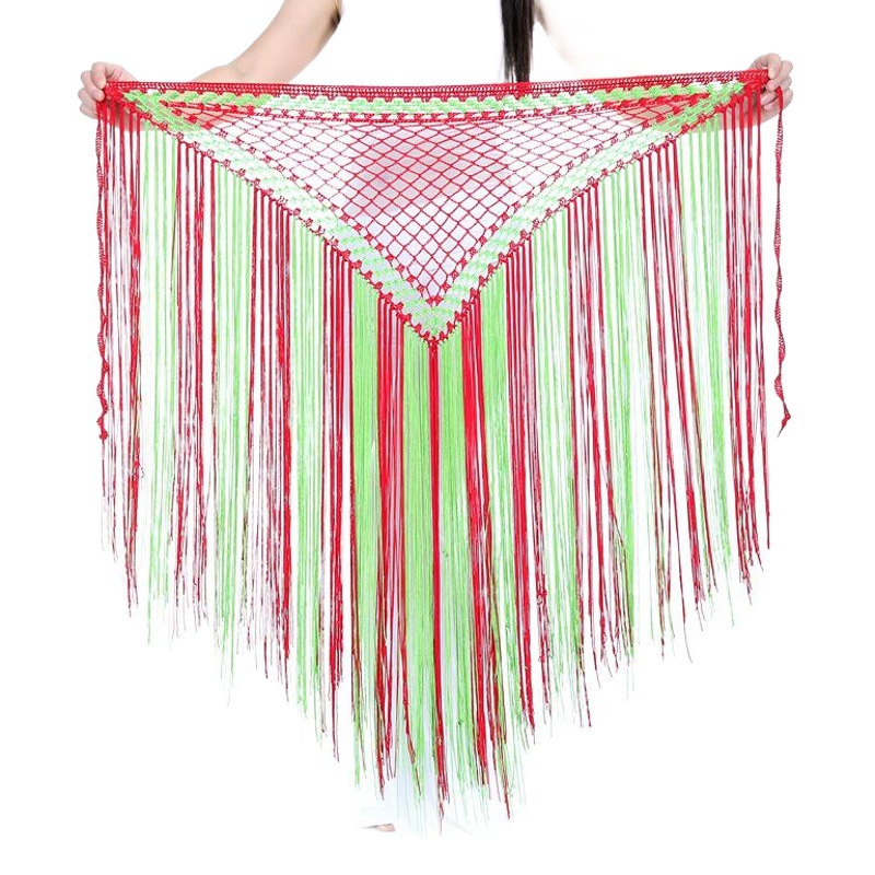 Two-color Argentina style triangle scarf shawl belly dance costume belly dance waist chain belly dance hip scarf mermaid