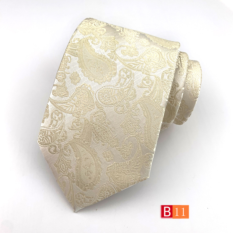 Picture of Tie Men's Polyester Jacquard Fabric Tie Cashew Flower Paisley 18 Color Men's Tie Factory Wholesale