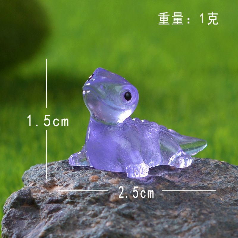Picture of Cross-Border Cute Luminous Cute Little Lizard Micro Landscape Gardening Ornaments Cartoon DIY Material Resin Crafts