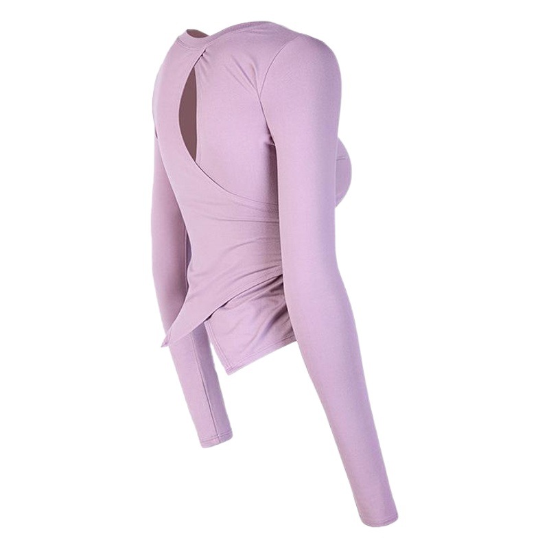 Quick-Drying Yoga Clothing Top Long-Sleeved Tight-Fitting Back-Beautiful Fitness Clothing Spring & Fall Quick-Drying Thin Bottoming Sportswear T-Shirt for Women