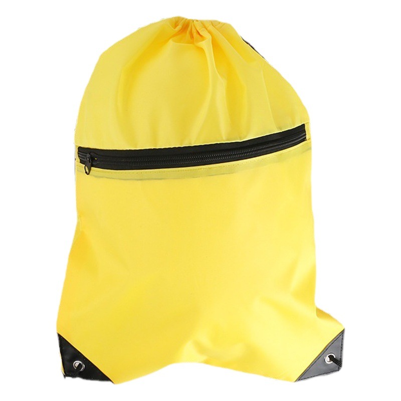 Bundle pocket printed LOGO polyester fabric zipper drawstring bag backpack cotton fabric drawstring pocket spot wholesale