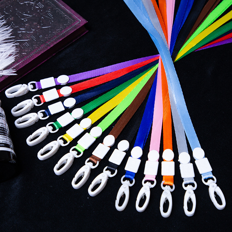 Picture of 1cm plastic hook lanyard badge badge work card card holder hanging rope printing logo student school card work card lanyard