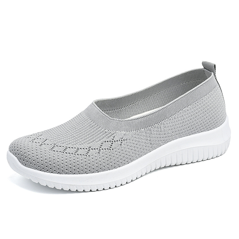 Picture of Women's Shoes 2025 New Style Breathable Fly-Knit Casual Shoes Soft Sole Large Size Cloth Shoes Lightweight Slip-On Mom Shoes