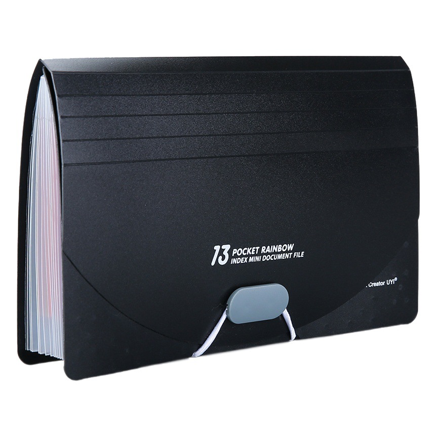 A6 mini three-side seal rainbow organ bag folder 13 large capacity lanyard bill holder wholesale