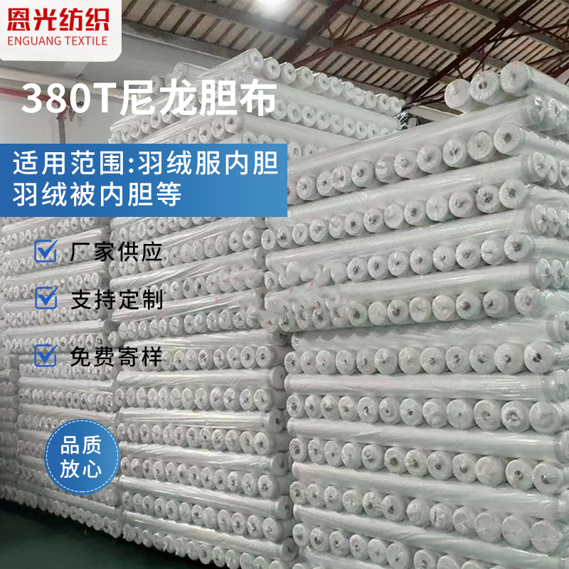 In-Stock 380t Nylon Lining Fabric, Ultra-Soft High-Density Lining Fabric, down Jacket, Duvet, Pillow Inner Lining Fabric, Direct Supply from Shengze