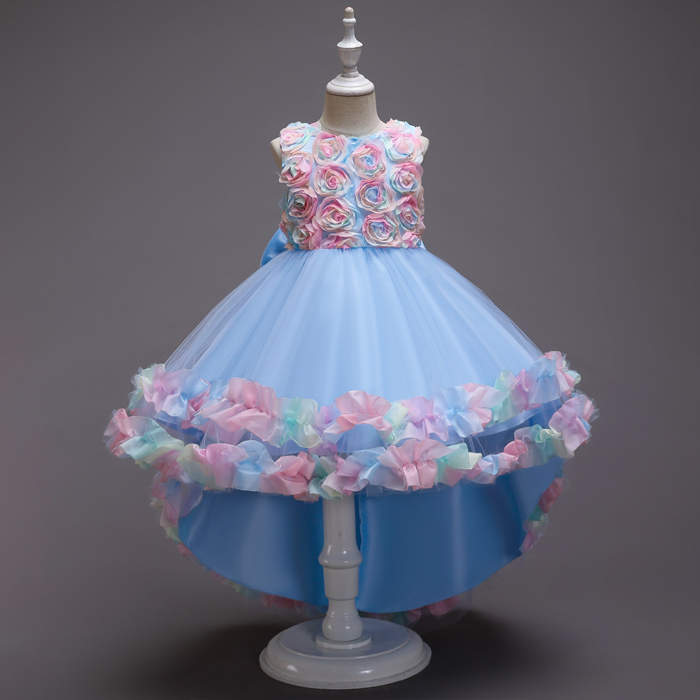 Picture of Amazon children's skirt children's colorful princess puffy wedding dress girls trailing dress Girls' dress
