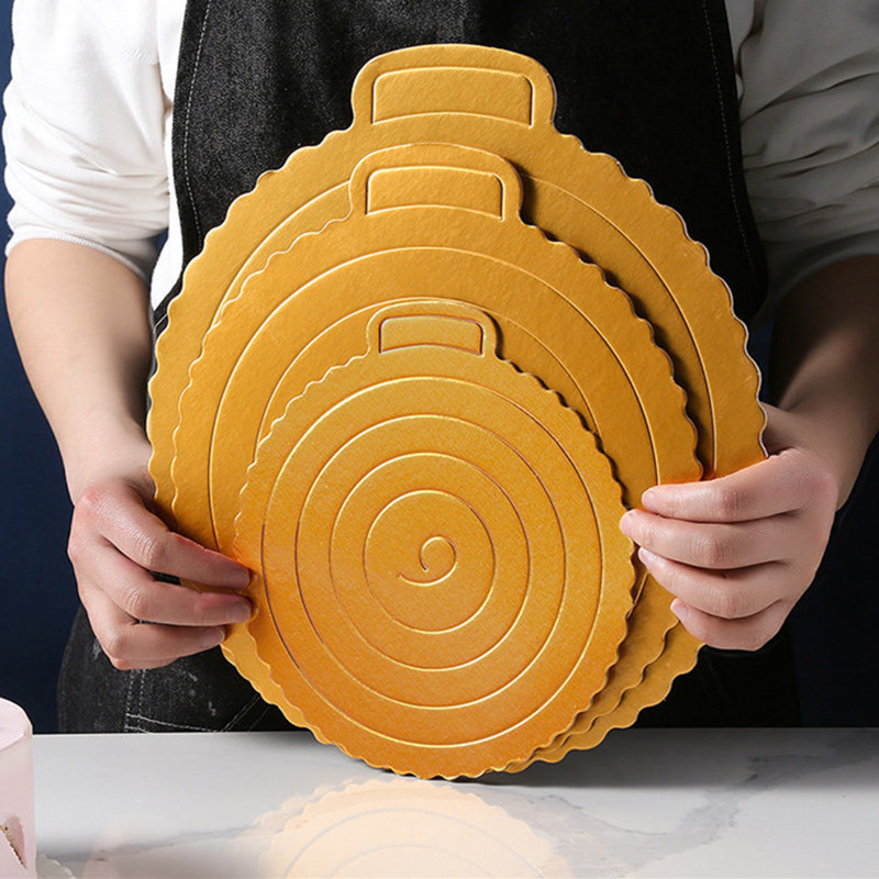 Cake bottom support thickened baking round square hard paper pad mousse Golden gasket bottom support 4-inch 6-inch 8-inch 10-inch