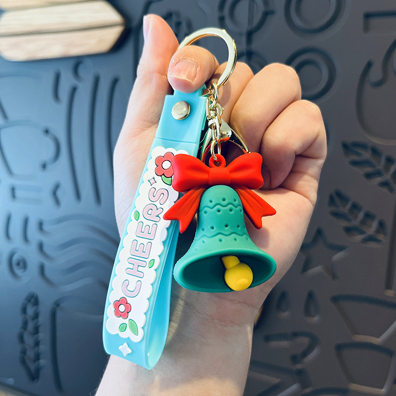 Picture of Cute Santa Claus keychain Christmas gift Christmas tree three-dimensional key chain Bell snowman elk wholesale