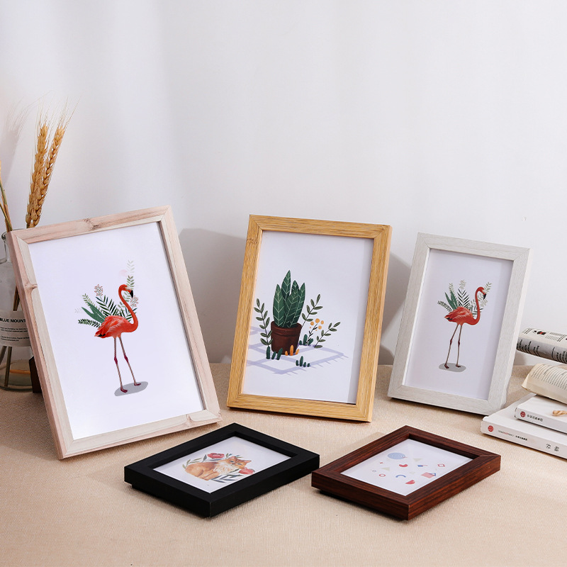 Picture of Simple wooden photo frame table 7 7 inch 5 6 10 A4 12 8 inch photo wall frame wall picture frame wholesale