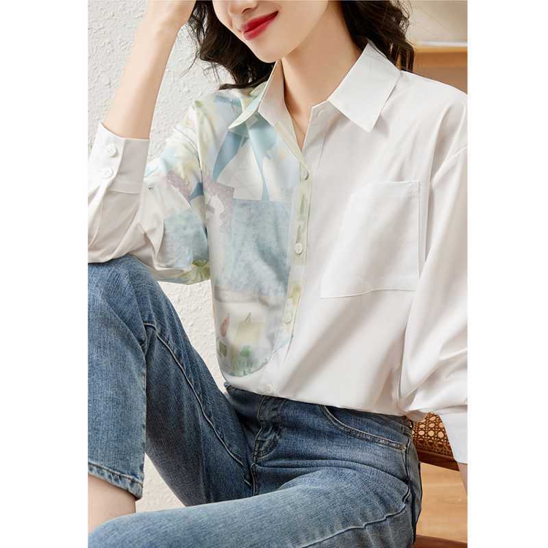 Picture of Designer Women's Niche Shirts Women's Tops French High-End 2025 New Splicing Shirts for Women Spring & Fall