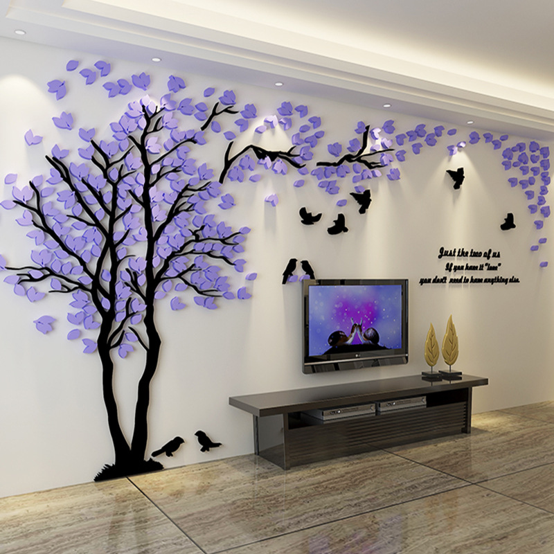 Picture of Big Tree 3D Stereo Wall Stickers Acrylic Tv Background Wall Bedroom Living Room Decorative Wallpaper Self-Adhesive Layout Wall Stickers
