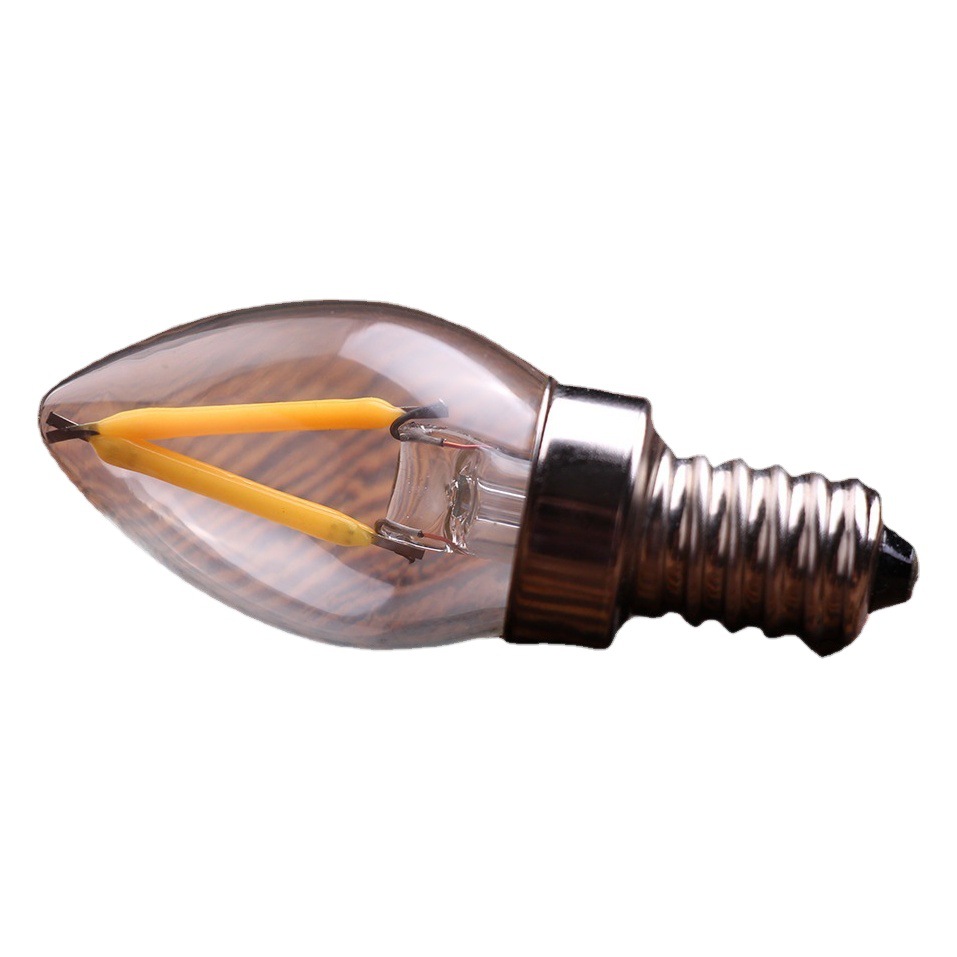C7LED Mini small bulb candle lamp crystal lamp E1214 small screw mouth warm white warm yellow night light source 110V