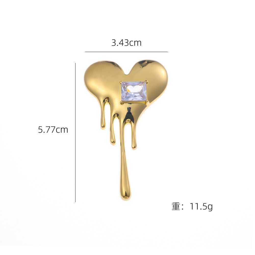 Picture of High-end Shining Brooch Copper Alloy Diamond Love Heart Corsage Suit Jacket Accessories Men's and Women's Anti-Light Collar Pin Pin