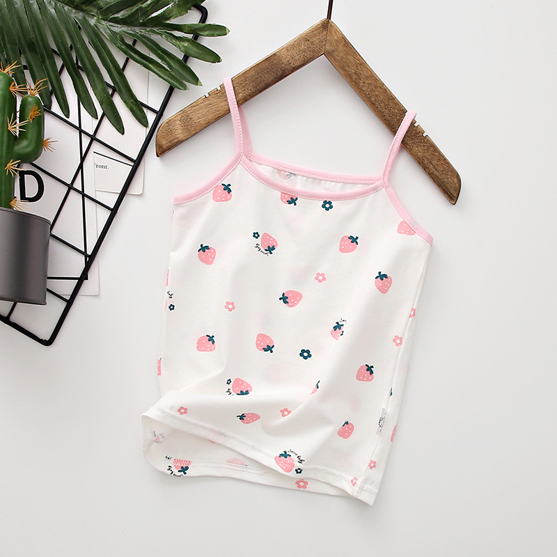 Picture of Y Autumn/Winter New Pure Cotton Girls' Camisole Cartoon Undershirt for Baby Girls, Mid-To-Large Children's Belly-Protecting Underwear Homewear
