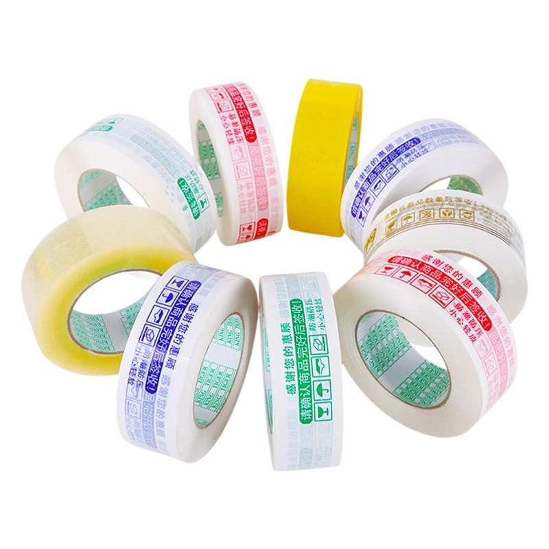 Warning packing tape express sealing transparent packaging large roll wholesale whole box tape paper e-commerce sealing tape