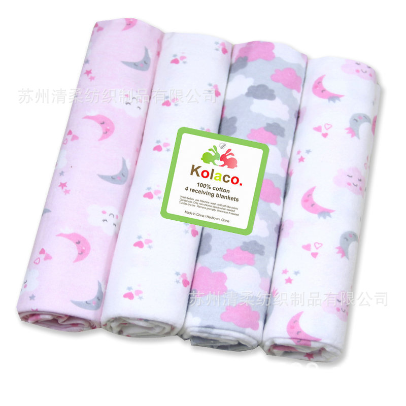 Picture of flannel blanket cotton flannel baby cloth flannel cotton blanket 4 pack swaddling clothes