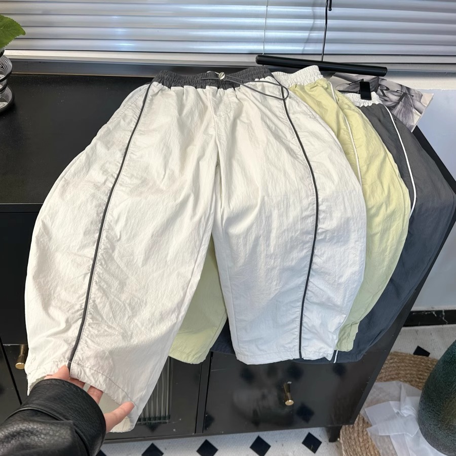 Boys' Fashionable Casual Pants, Girls' Quick-Drying Pants, 2025 Summer New Style, Medium and Large Children's Clothing Long Pants