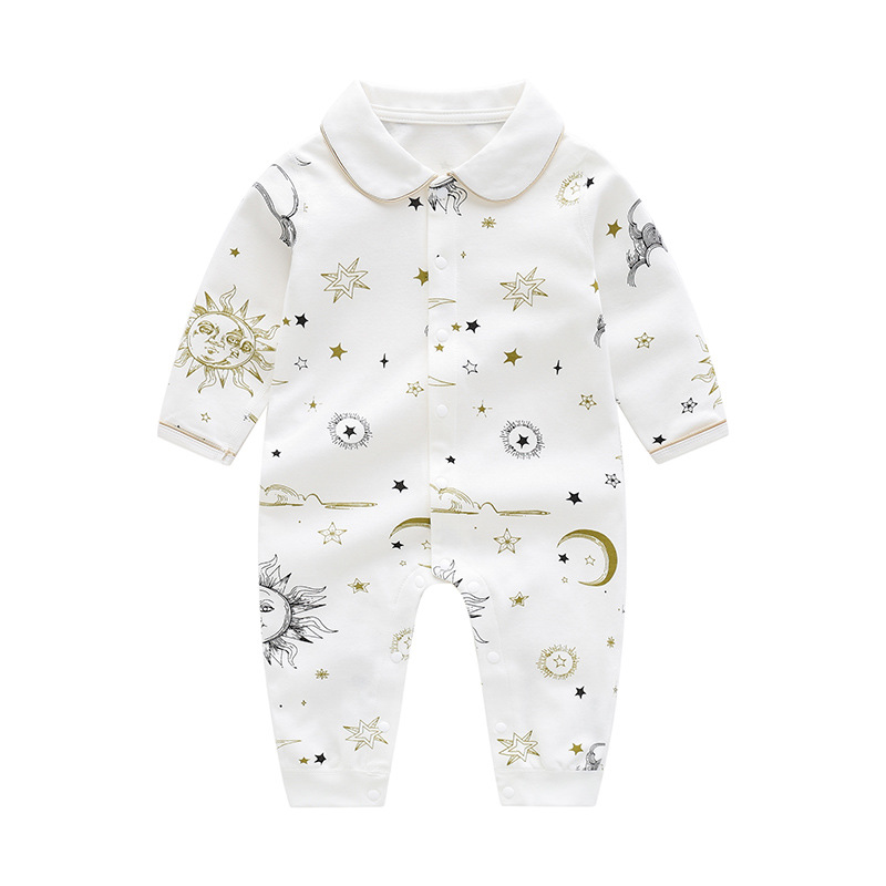 Foreign trade children's clothing factory custom organic cotton ins European and American style baby jumpsuit baby newborn clothes