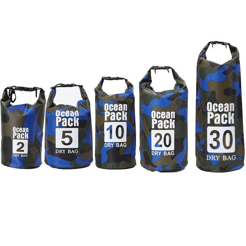 Picture of Cross-border Hot Camouflage Drift Waterproof Bag Single Shoulder Double Shoulder Waterproof Barrel Bag Polyester Lightweight Drift Bag Large in stock