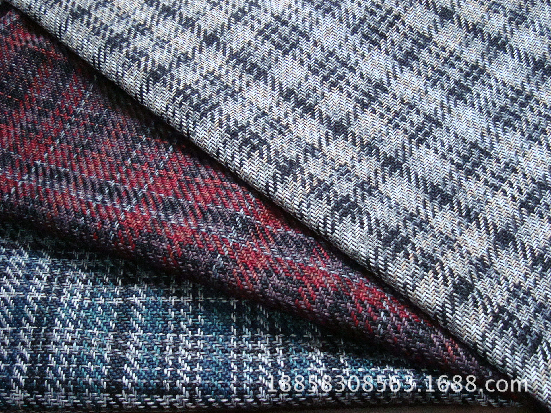 Thickened yarn-dyed high-grade imitation linen plaid sofa cloth black and white gray Classic Jacquard Plaid high-weight decorative cloth