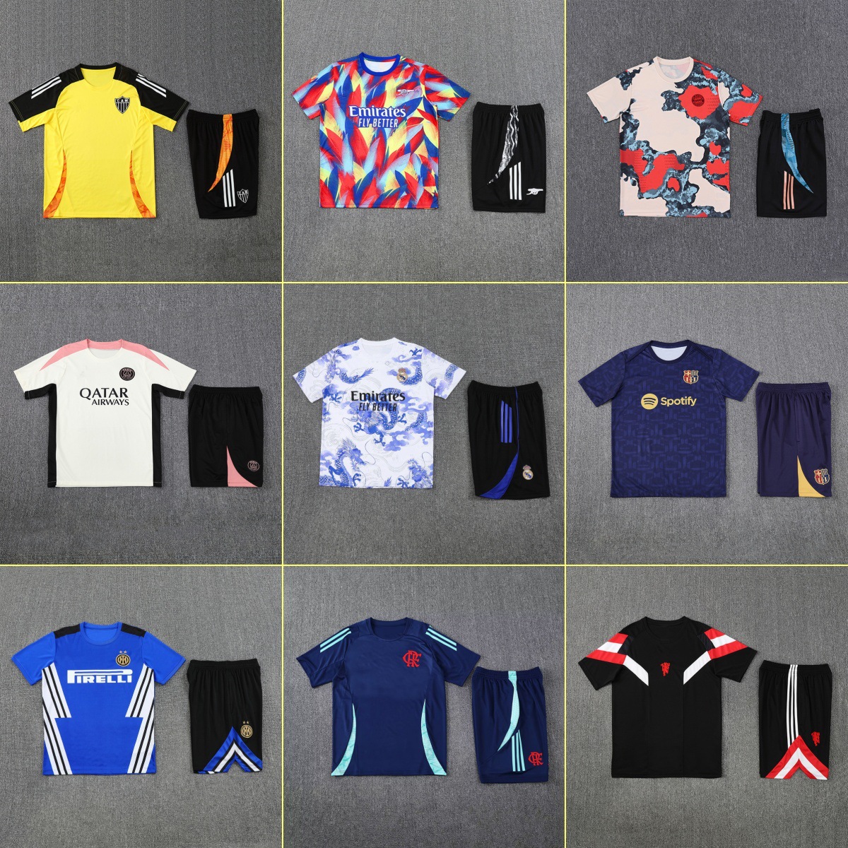Football Real Madrid training uniform Paris Barcelona Arsenal Inter Michel, Chelsea Corinthians Miami short-sleeved suit