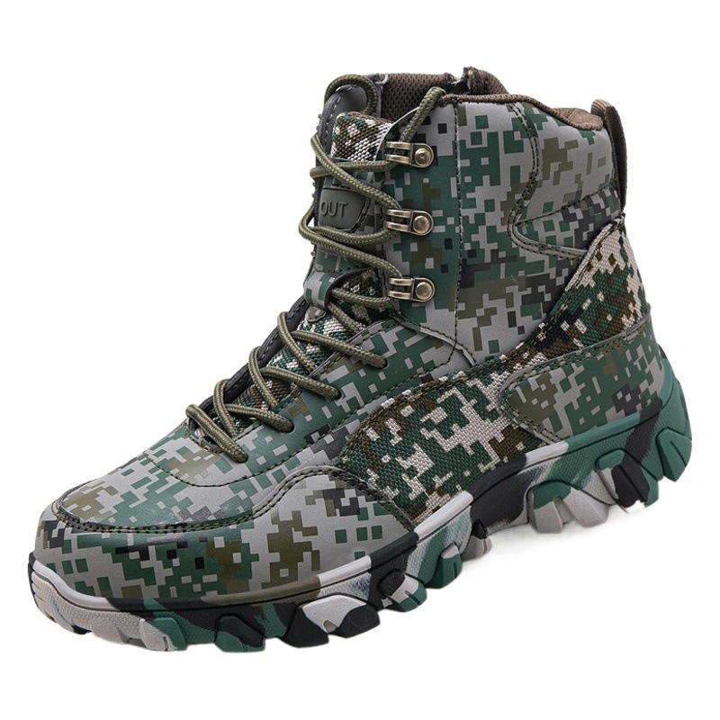 Men's outdoor work boots hiking boots autumn and winter high-top cross-border hiking off-road sneaker combat site military boots