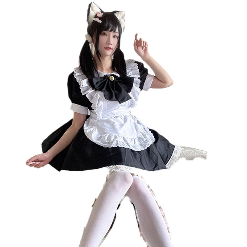 Picture of lolita maid uniform Japanese classic black and white maid outfit cosplay lolita Anime soft girl dress