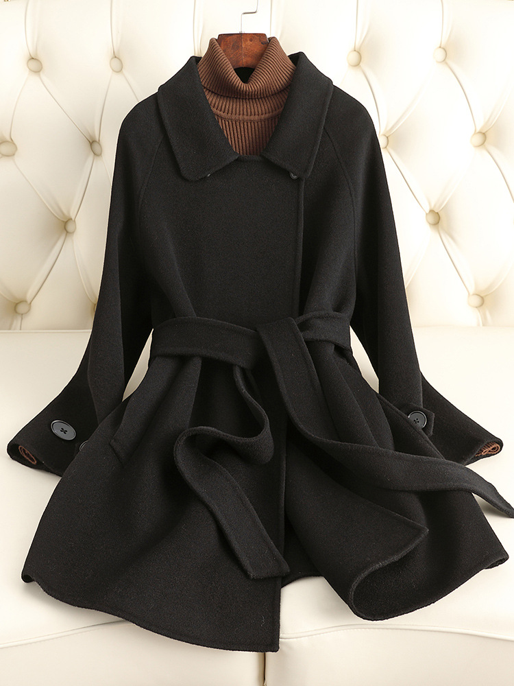 Picture of High-End Double-Sided Cashmere Outwear for Women 2025 Autumn and Winter New Loose Small Mid-Length Woolen Outwear for Women