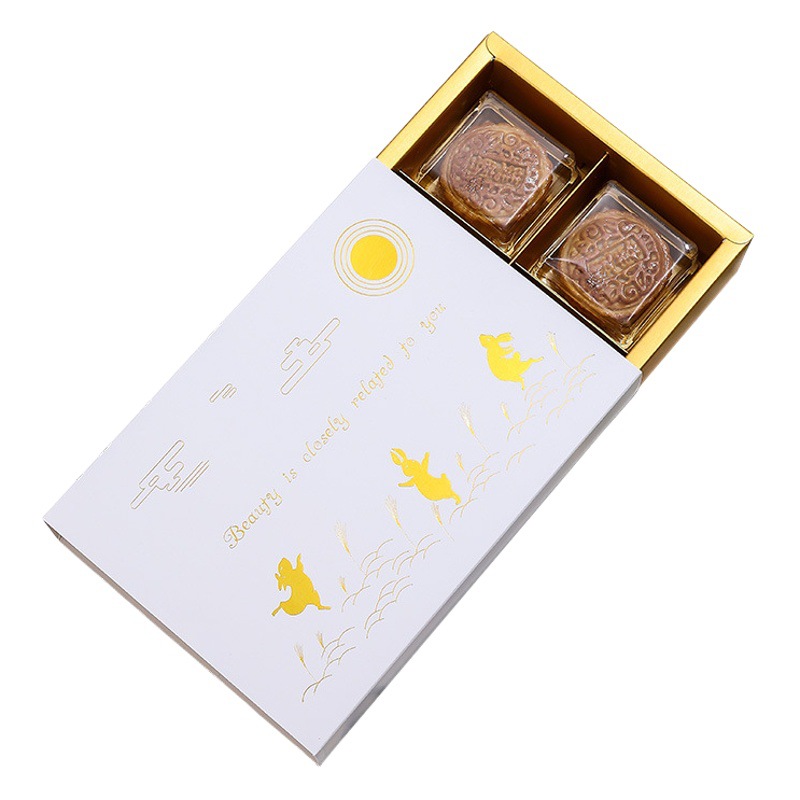 Moon Cake Box Packaging Box Mid-Autumn Festival Gift-giving Spot Souffle Gift Box Ice Skin Flow Heart Moon Cake Handbag Gift Box