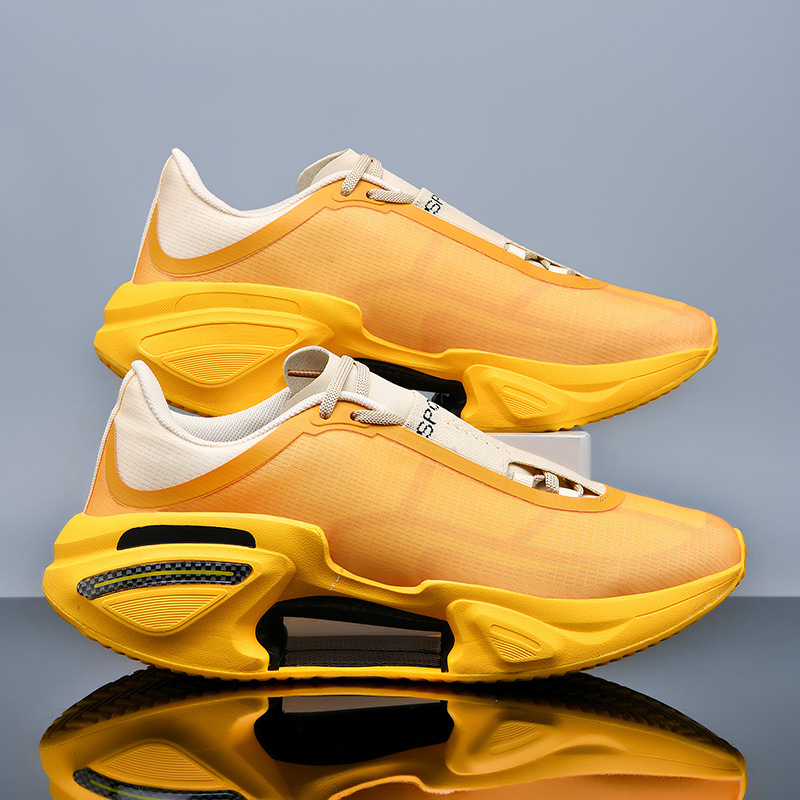 Middle school students running shoes 2025 new shock absorption professional running shoes men's breathable student sneaker non-slip