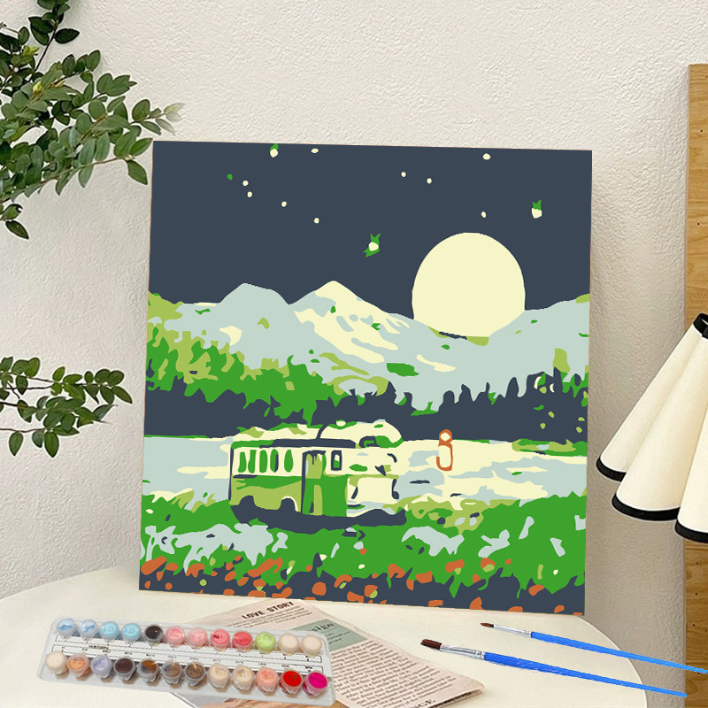 Picture of Digital oil painting landscape Dafen village hand-painted mathematical oil painting coloring painting oil painting flowers flower oil painting wholesale